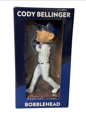 NIB Cody Bellinger bobblehead, featuring the player in a Chicago Cubs uniform